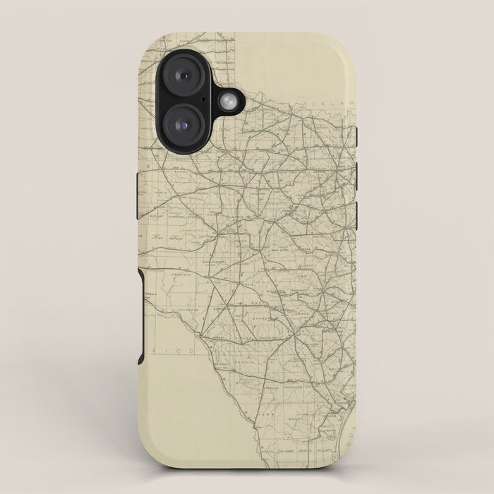 Vintage Texas Highway Map (1919) iPhone Case Gallery Image 1