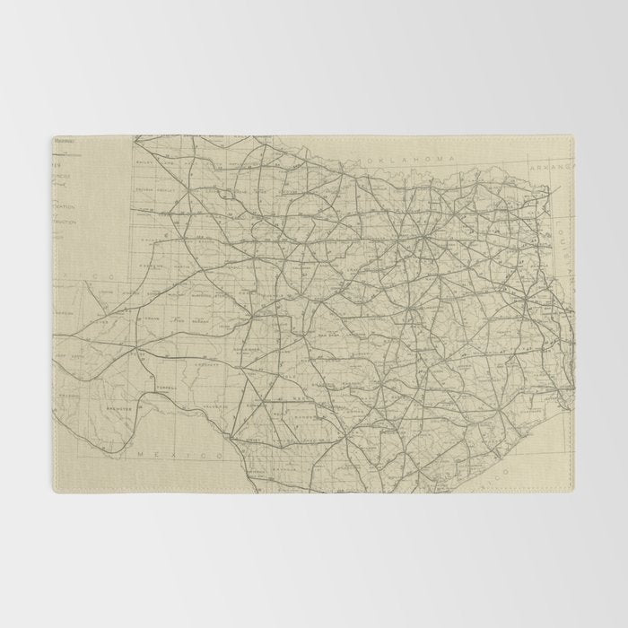 Vintage Texas Highway Map (1919) Rug Gallery Image 2