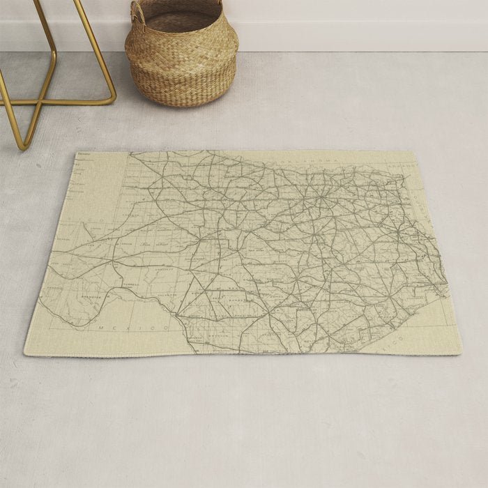 Vintage Texas Highway Map (1919) Rug Gallery Image 1