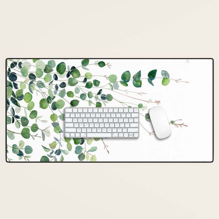 Eucalyptus Watercolor Desk Mat Gallery Image 1