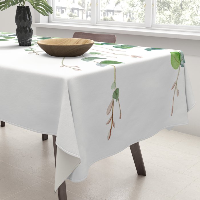Eucalyptus Watercolor Tablecloth Gallery Image 3