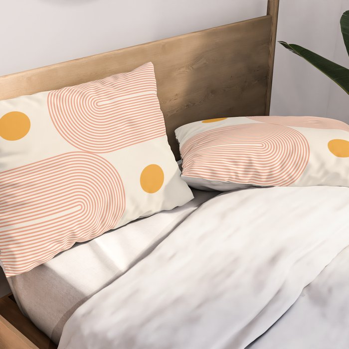 Abstraction_SUN_DOUBLE_LINE_POP_ART_Minimalism_001C Pillow Sham Gallery Image 2