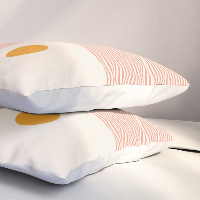 Abstraction_SUN_DOUBLE_LINE_POP_ART_Minimalism_001C Pillow Sham Gallery Image 3