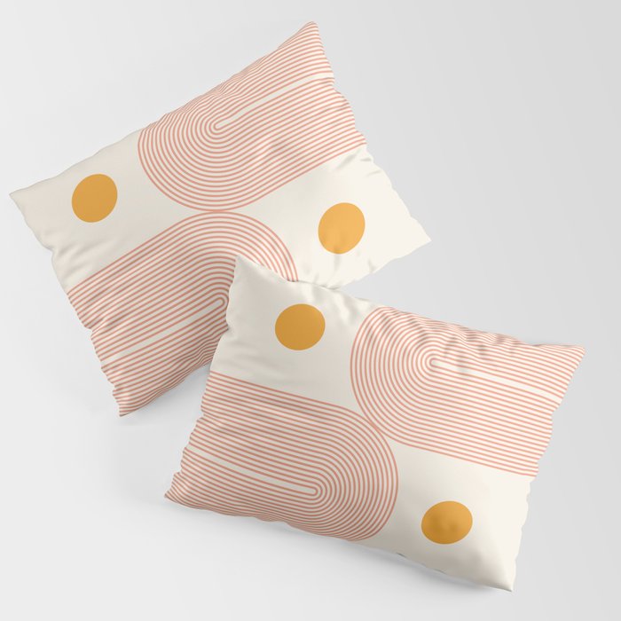 Abstraction_SUN_DOUBLE_LINE_POP_ART_Minimalism_001C Pillow Sham Gallery Image 3