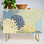 Floral Print, Yellow, Gray, Blue, Teal Credenza Gallery Image 1