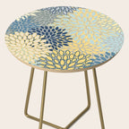 Floral Print, Yellow, Gray, Blue, Teal Side Table Gallery Image 2