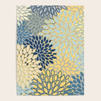 Floral Print, Yellow, Gray, Blue, Teal Poster Gallery Image 4