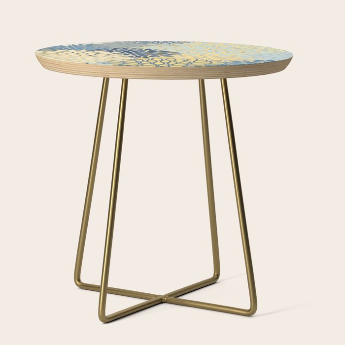Floral Print, Yellow, Gray, Blue, Teal Side Table Gallery Image 1