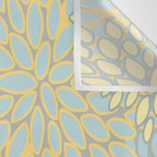 Floral Print, Yellow, Gray, Blue, Teal Wall Tapestry Gallery Image 3
