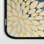 Floral Print, Yellow, Gray, Blue, Teal Laptop Sleeve Gallery Image 3