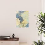 Floral Print, Yellow, Gray, Blue, Teal Poster Gallery Image 2