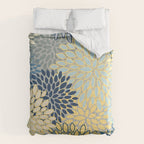 Floral Print, Yellow, Gray, Blue, Teal Comforter Gallery Image 6