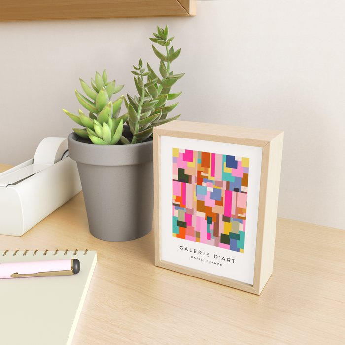 Color Block Print Mid Century Modern Retro Wall Art Geometric Pattern Abstract Mini Art Print Gallery Image 2