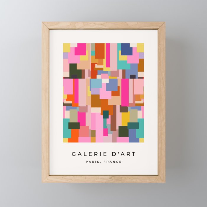 Color Block Print Mid Century Modern Retro Wall Art Geometric Pattern Abstract Mini Art Print Gallery Image 1