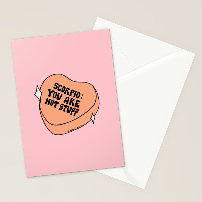 Scorpio Conversation Heart Stationery Card Gallery Image 2