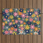 Vintage flowers Outdoor Rug Gallery Image 1