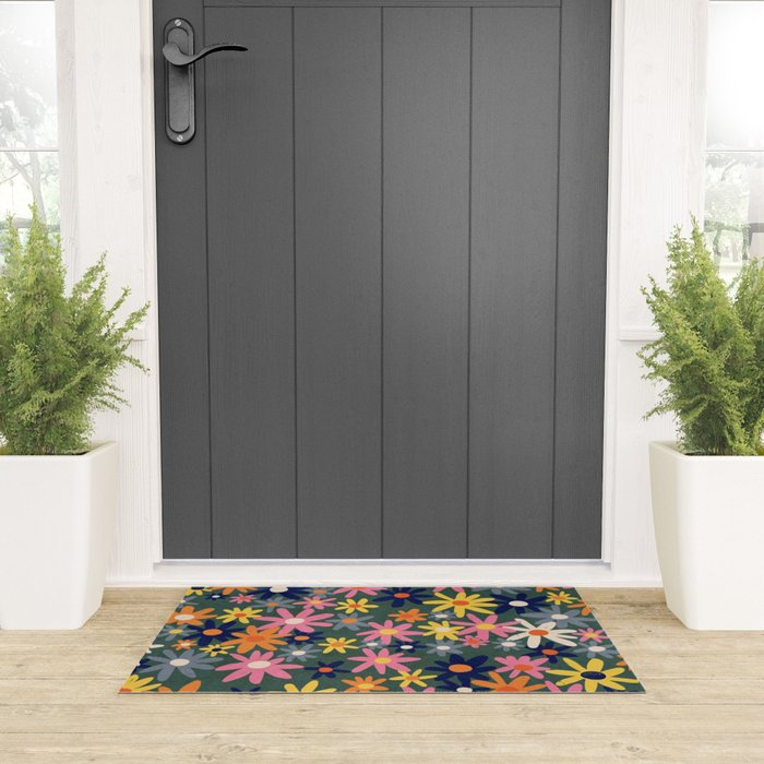 Vintage flowers Welcome Mat Gallery Image 3