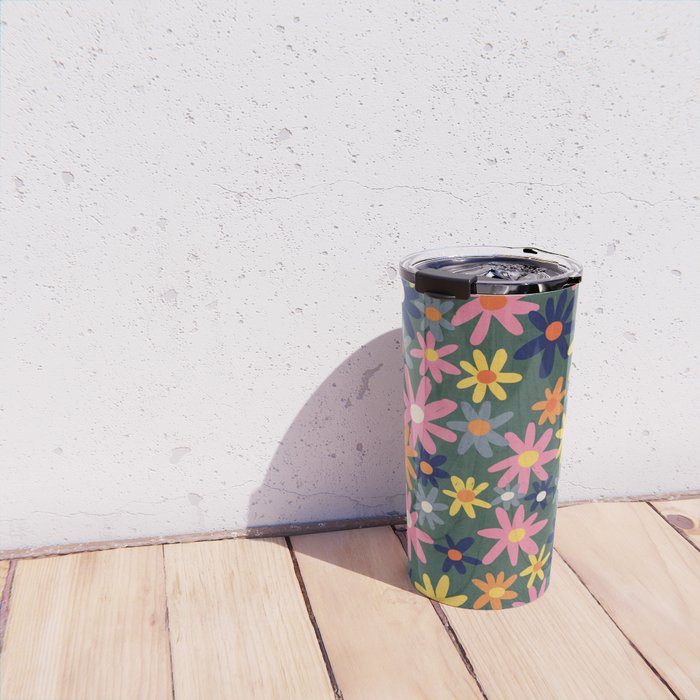 Vintage flowers Travel Mug Gallery Image 4