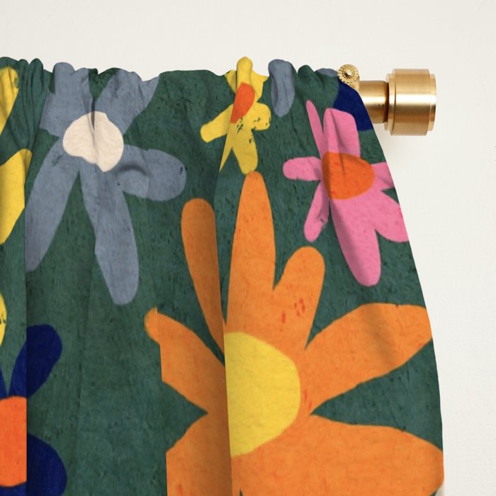 Vintage flowers Window Curtain Gallery Image 2