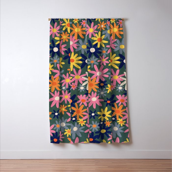Vintage flowers Window Curtain Gallery Image 3