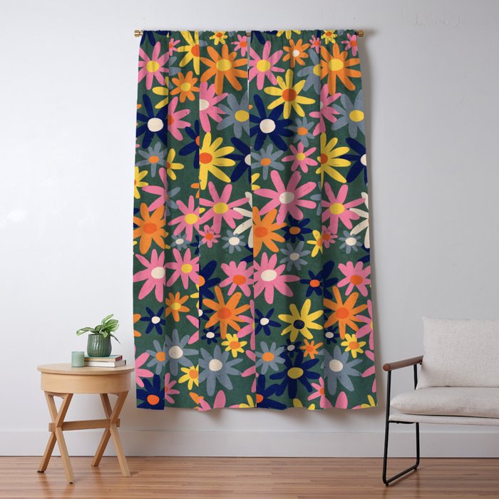Vintage flowers Window Curtain Gallery Image 5