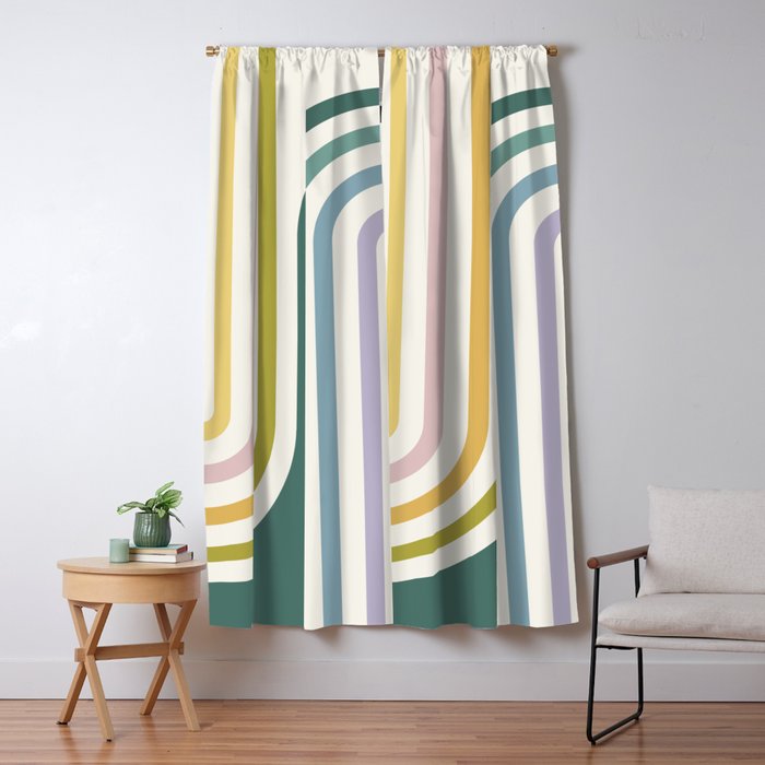 Bold Curvature Stripes XIV Window Curtain Gallery Image 1