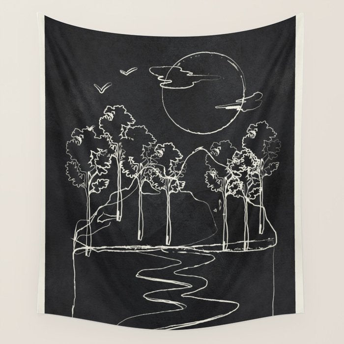 Minimalist Mountains 5 Wall Tapestry Gallery Image 1