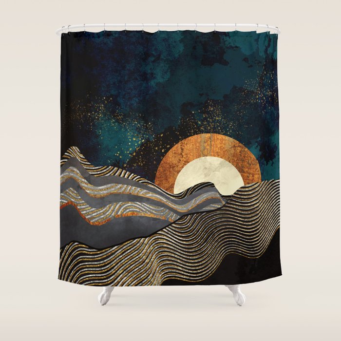 Gold & Silver Fields Shower Curtain Gallery Image 1