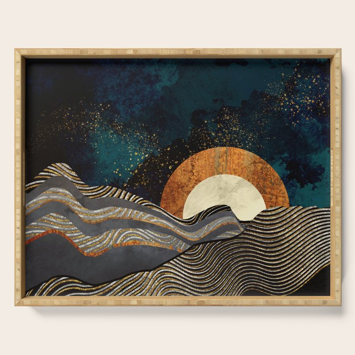 Gold & Silver Fields Serving Tray Gallery Image 1