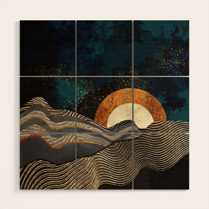 Gold & Silver Fields Wood Wall Art Gallery Image 1