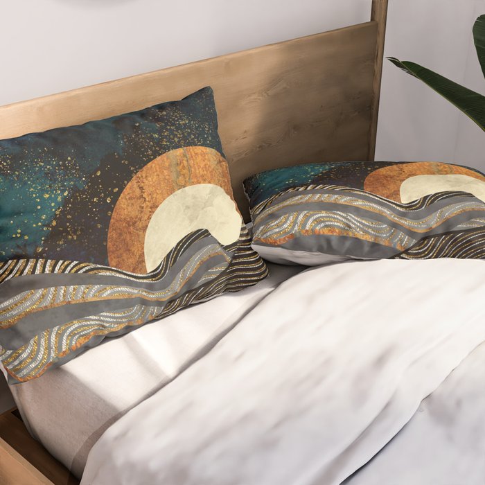 Gold & Silver Fields Pillow Sham Gallery Image 2