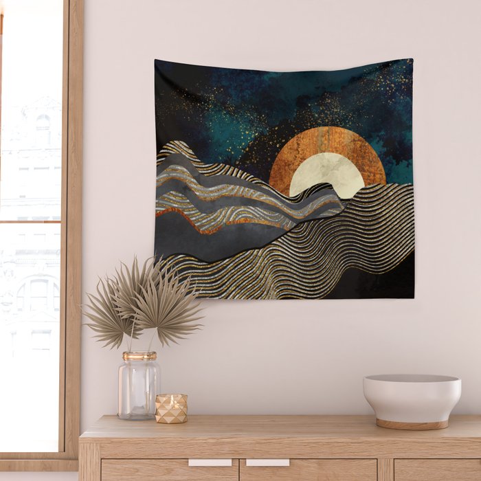 Gold & Silver Fields Wall Tapestry Gallery Image 2