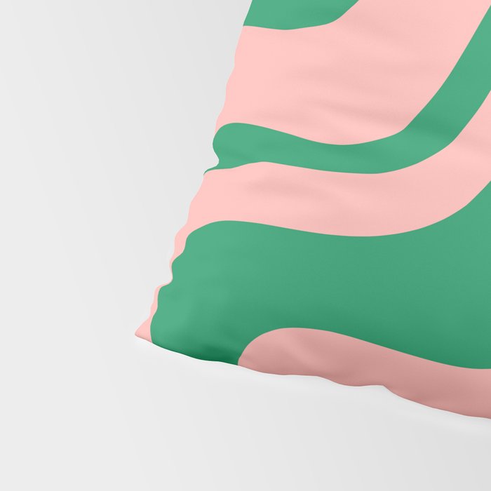 Liquid Swirl Abstract Retro Pattern in Blush Pink and Bright Green  Pillow Sham Gallery Image 4