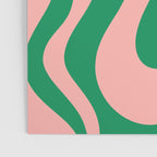 Liquid Swirl Abstract Retro Pattern in Blush Pink and Bright Green  Poster Gallery Image 3