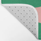Liquid Swirl Abstract Retro Pattern in Blush Pink and Bright Green  Bath Mat Gallery Image 2