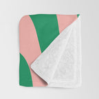 Liquid Swirl Abstract Retro Pattern in Blush Pink and Bright Green  Throw Blanket Gallery Image 3