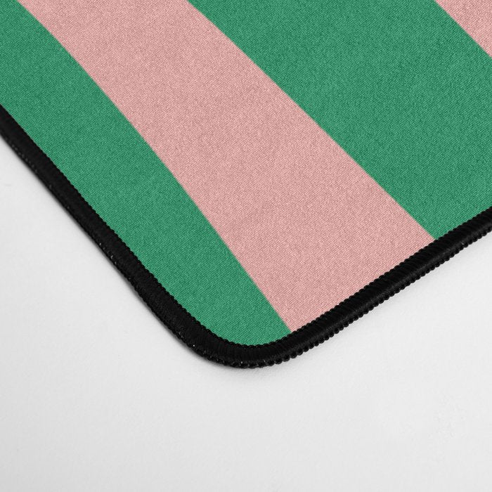 Liquid Swirl Abstract Retro Pattern in Blush Pink and Bright Green  Desk Mat Gallery Image 4