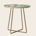 Liquid Swirl Abstract Retro Pattern in Blush Pink and Bright Green  Side Table Gallery Image 1