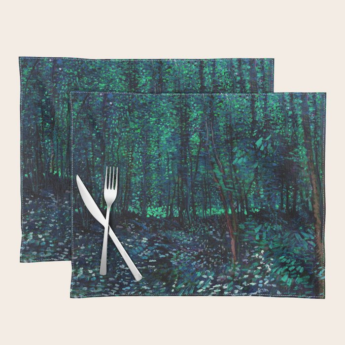 Vincent Van Gogh Trees & Underwood Teal Green Placemat Gallery Image 1