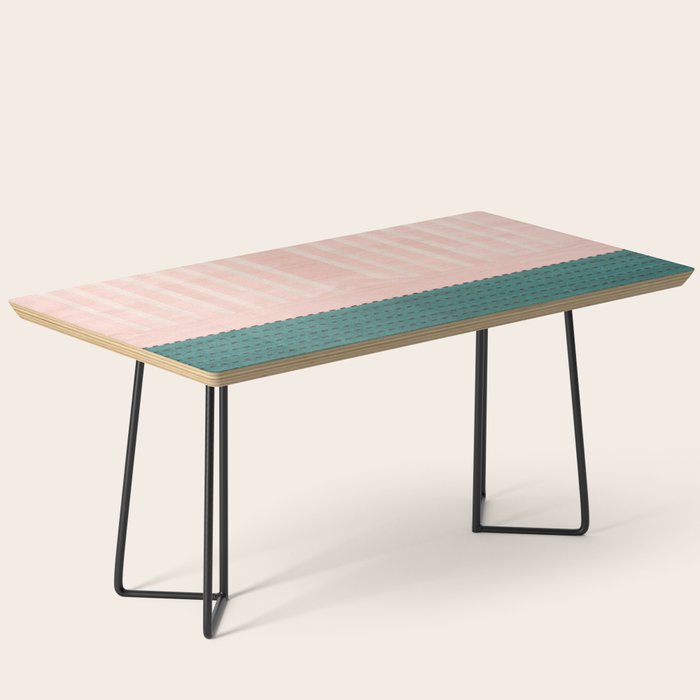 N28 - Anthropologie Traditional Moroccan Style Pink Texture Coffee Table Gallery Image 1