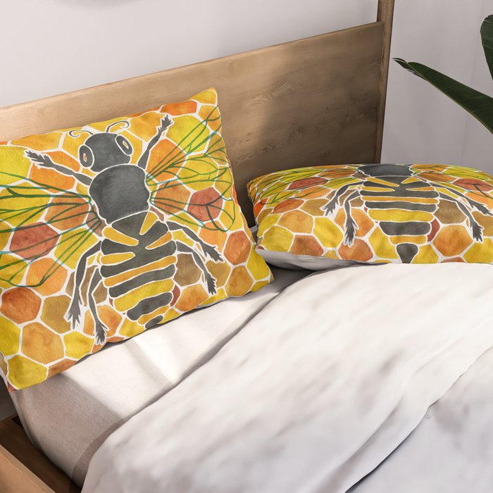 Bee & Honeycomb Pillow Sham Gallery Image 2
