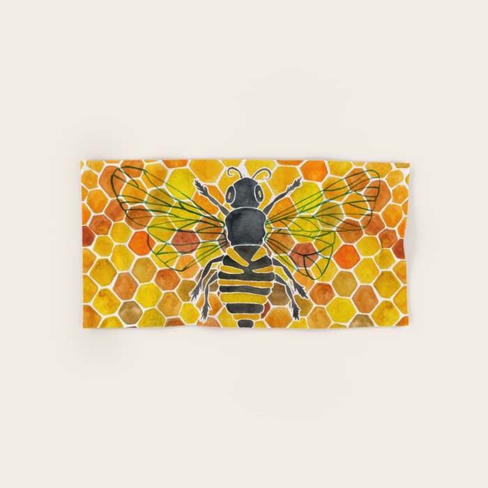 Bee & Honeycomb Bath Towel Gallery Image 1