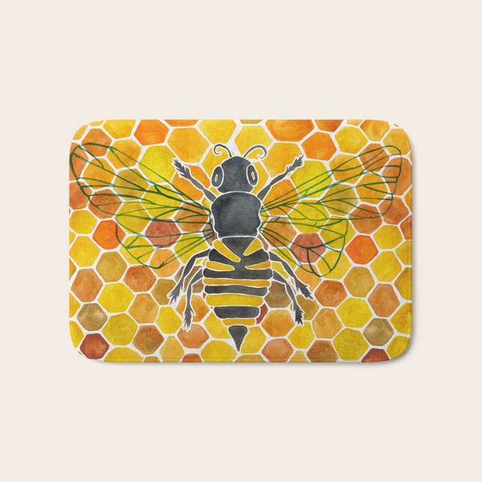 Bee & Honeycomb Bath Mat Gallery Image 1