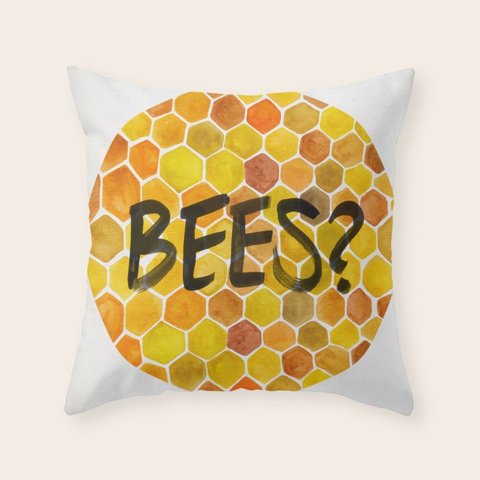 BEES? Throw Pillow Gallery Image 1