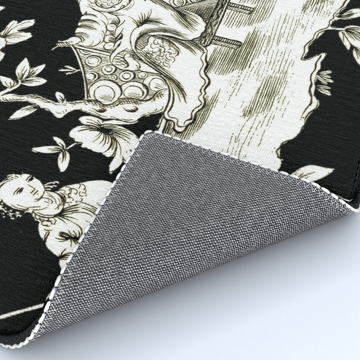 Black & White Chinoiserie Rug Gallery Image 4