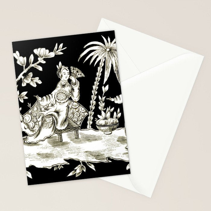 Black & White Chinoiserie Stationery Card Gallery Image 2