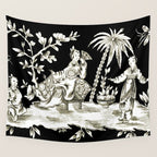 Black & White Chinoiserie Wall Tapestry Gallery Image 4
