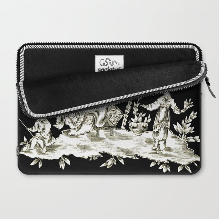 Black & White Chinoiserie Laptop Sleeve Gallery Image 2