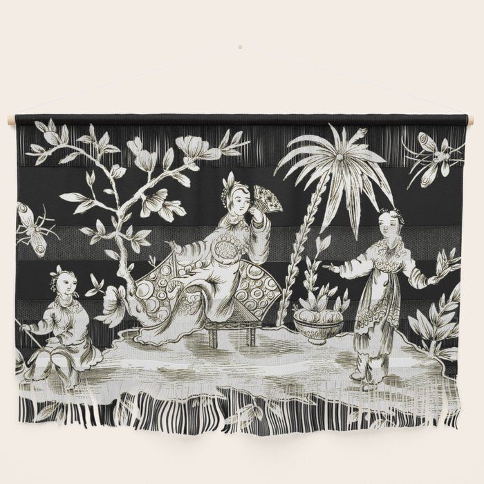 Black & White Chinoiserie Wall Hanging Gallery Image 1