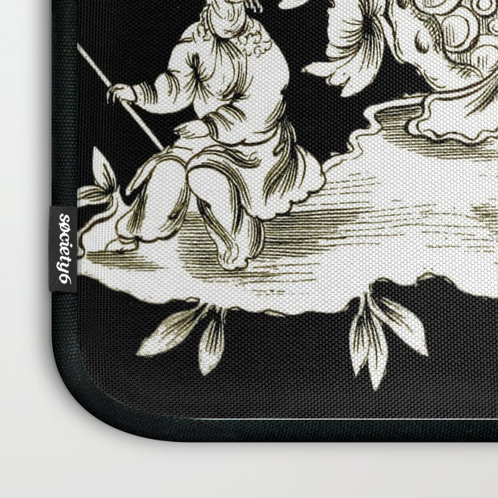 Black & White Chinoiserie Laptop Sleeve Gallery Image 3